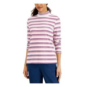 KAREN SCOTT Womens Long Sleeve Mock Neck Top